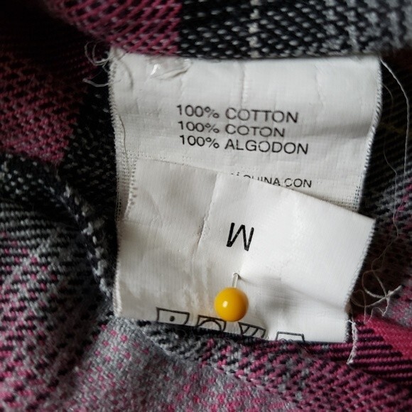 VANS Pink Plaid Button Down Shirt - M - Picture 8 of 10